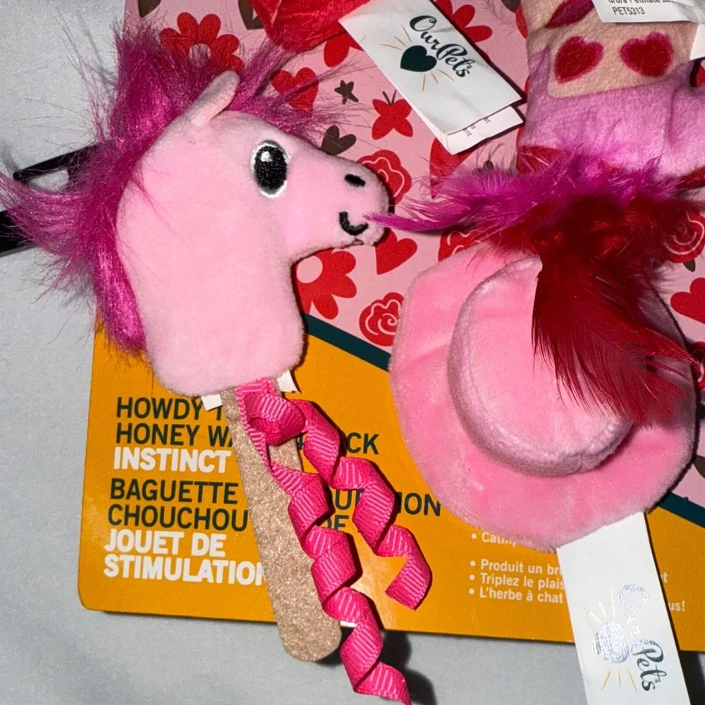 Our Pets Howdy to Honey Wand 4pk Cat Instinct Toy Valentines Day